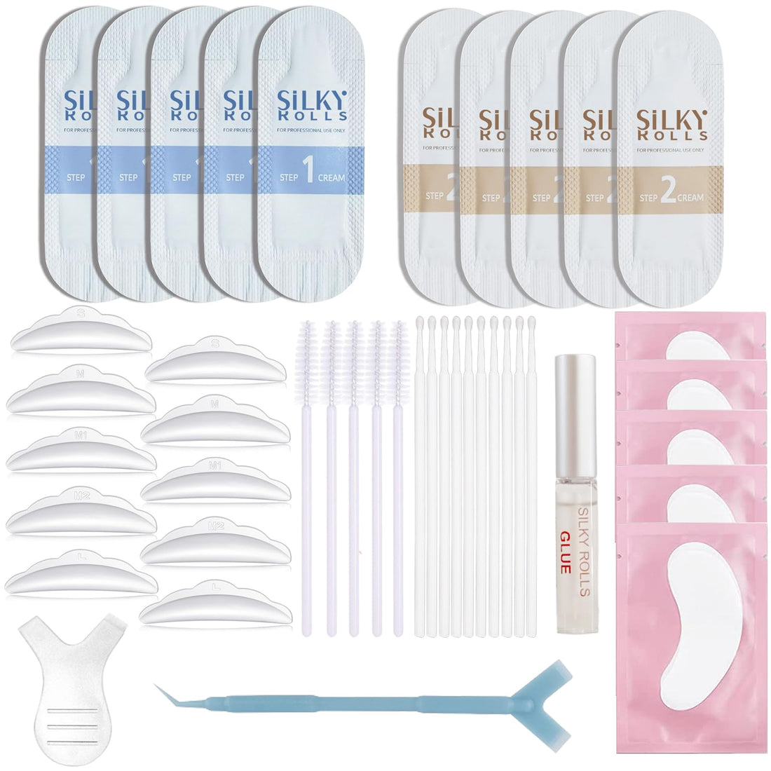 Ronkie SILKY ROLLS Eyelash Curl Set with Japanese Instructions