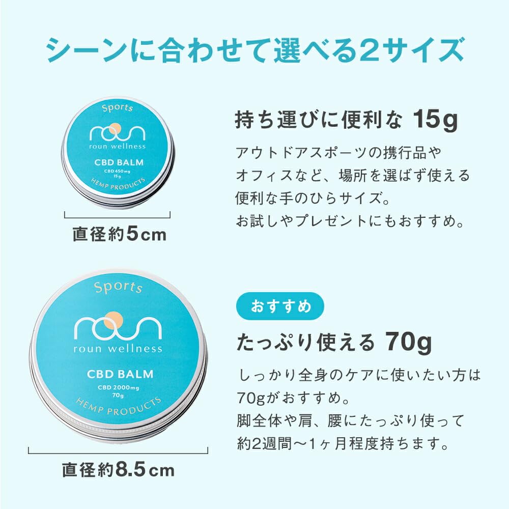 roun Sports Balm CBD Balm Mini 15g with 450mg CBD for Muscle Relief