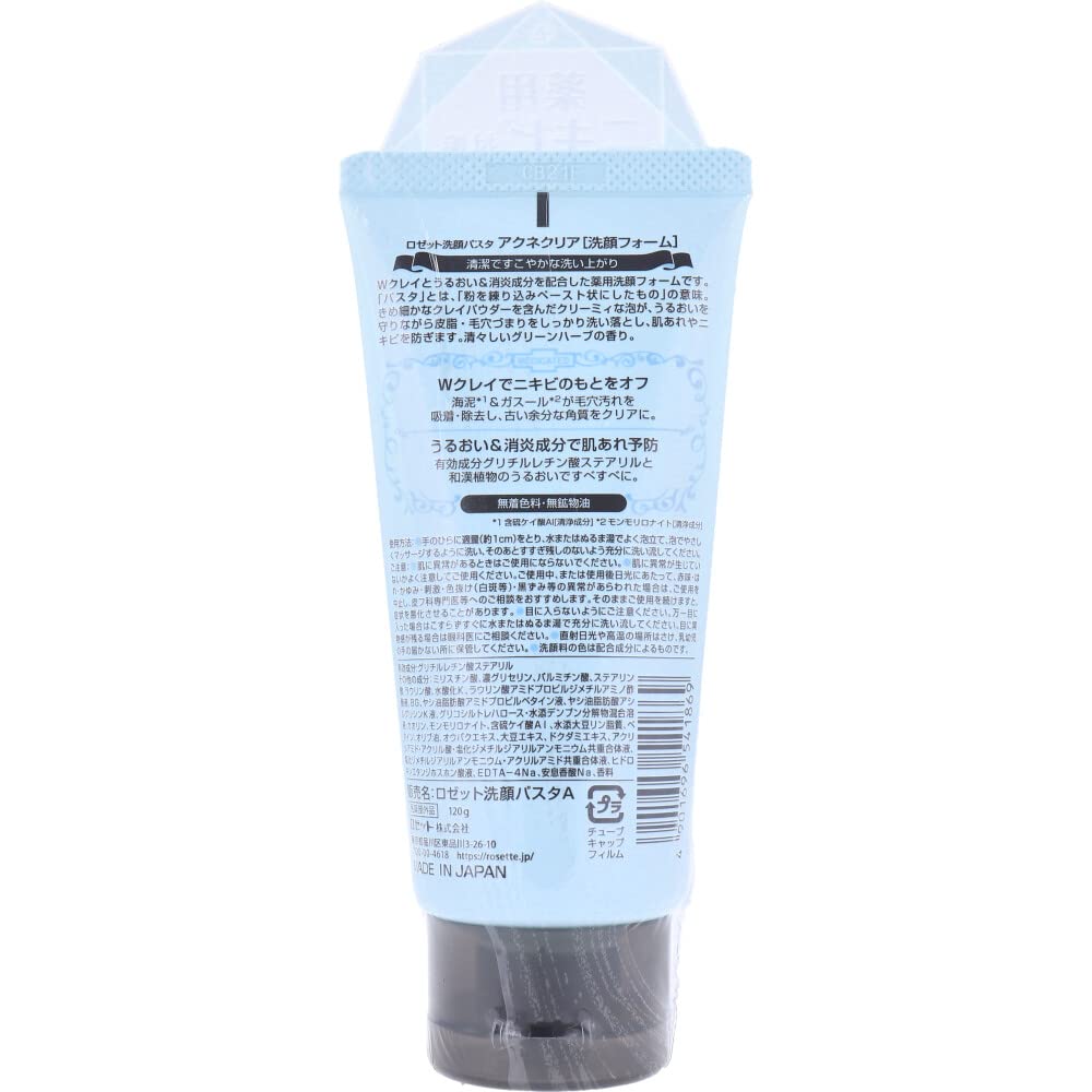 ROSETTE Cleansing Paste Clear 120g for Japanese Skincare