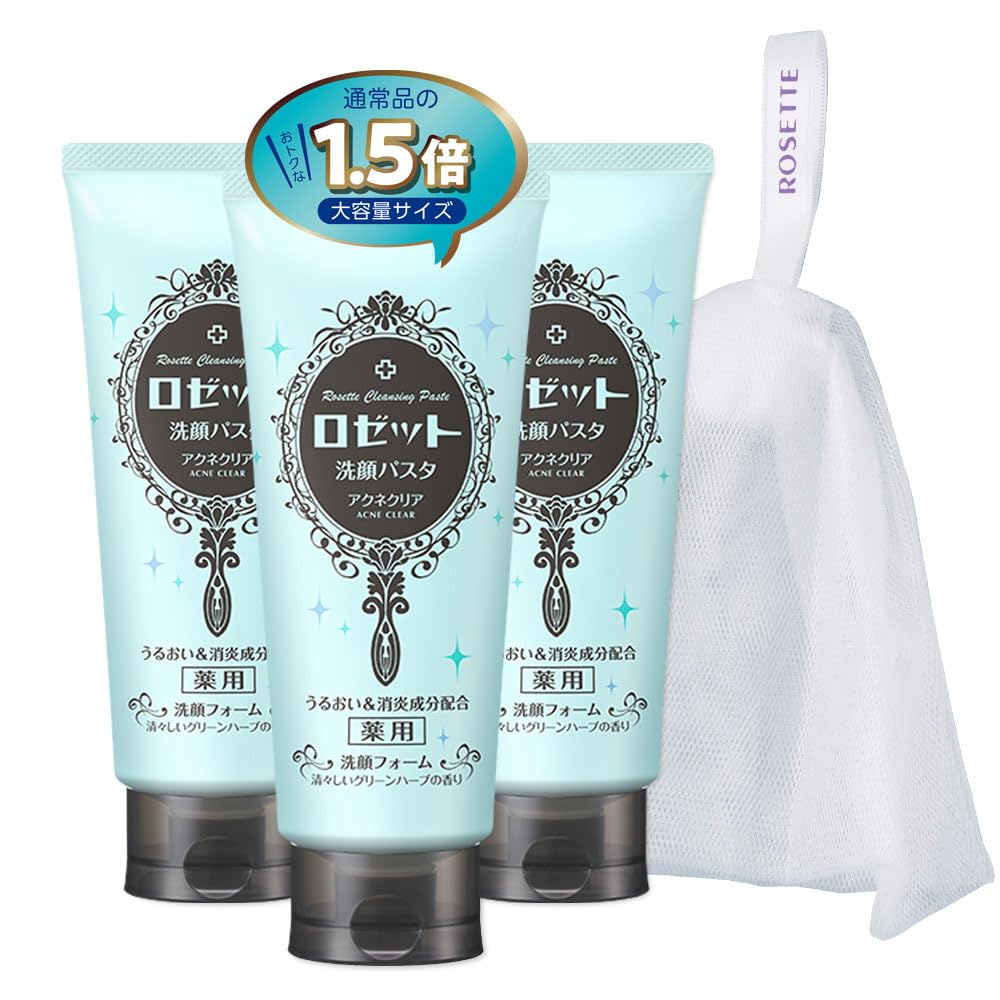 ROSETTE Cleansing Paste Clear 180g Set with Whipping Net