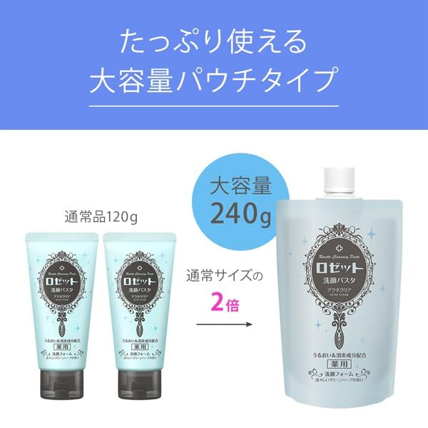 ROSETTE Cleansing Paste Clear 240g for Japanese Skincare Routine