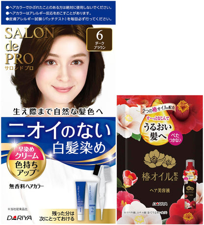SALON de PRO Fragrance-Free Quick-Color Hair Color Cream 6 Dark Brown with Bonus