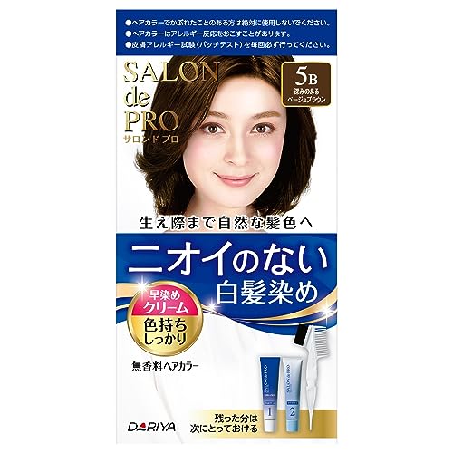 SALON de PRO Fragrance-Free Quick-Color Hair Cream 5B Deep Beige Brown, 1 Piece × 1 Piece