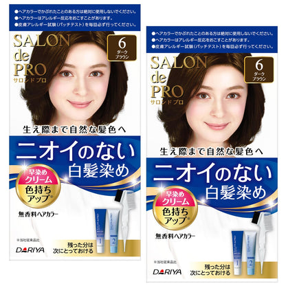 SALON de PRO Fragrance-Free Hair Color Cream 6 Dark Brown 2-Pack