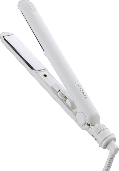 SALONIA Mini Straightening Iron with Heat Pouch White