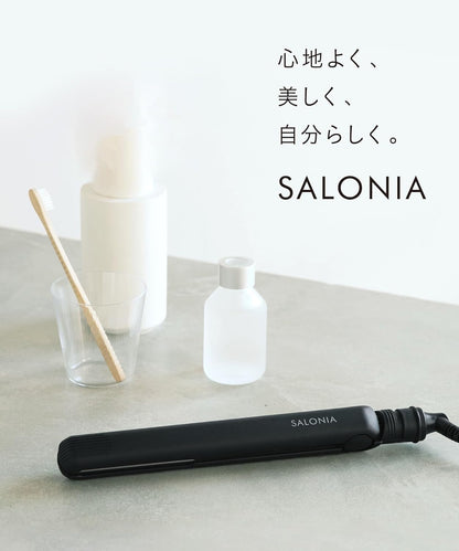 SALONIA Mini Straightening Iron with Heat Pouch White