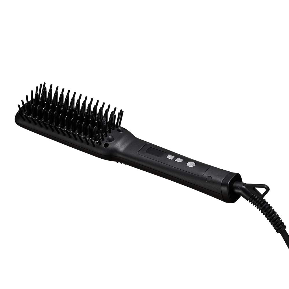 SALONIA Straight Heat Brush Slim, Black, Overseas-Compatible