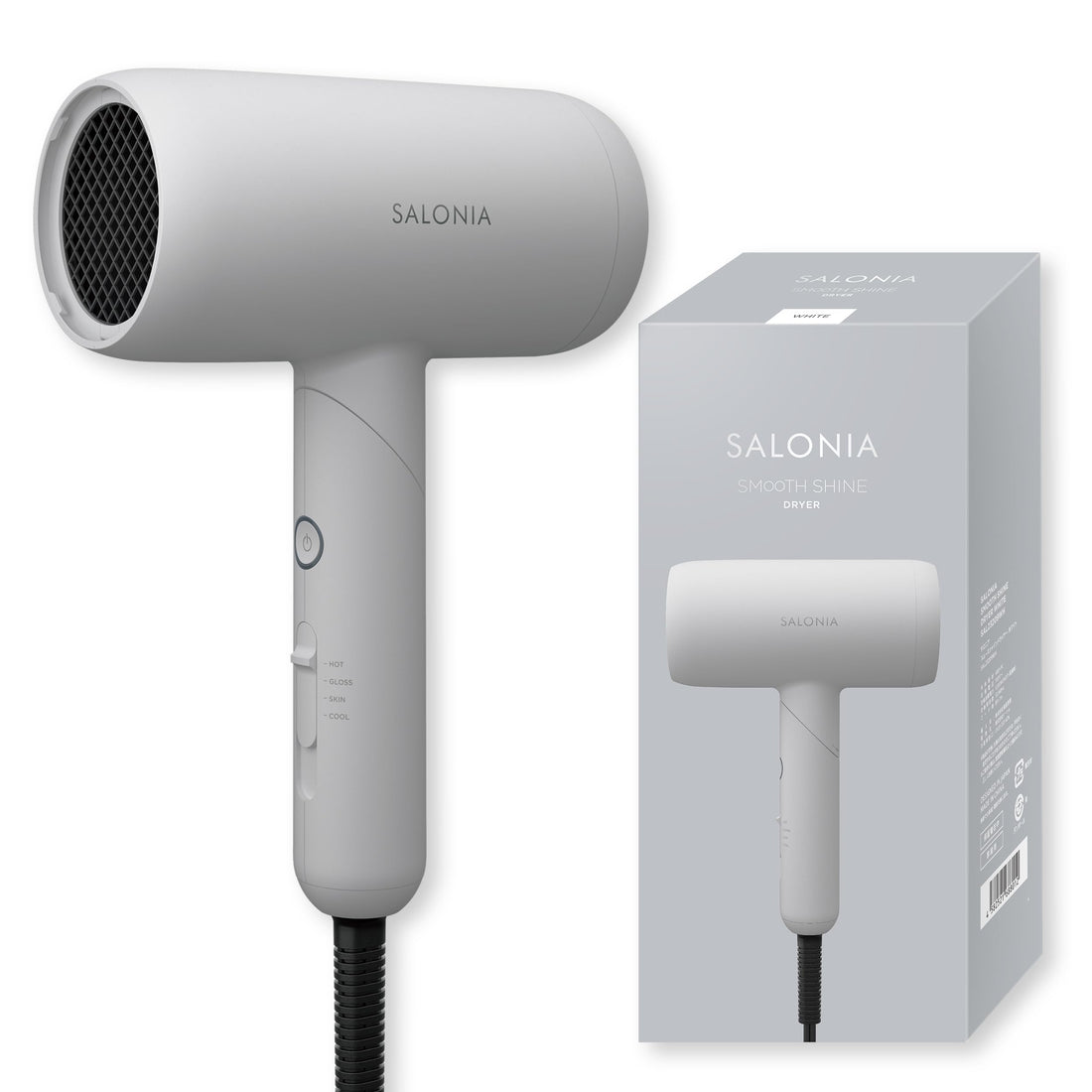 SALONIA Smooth Shine Hair Dryer, White