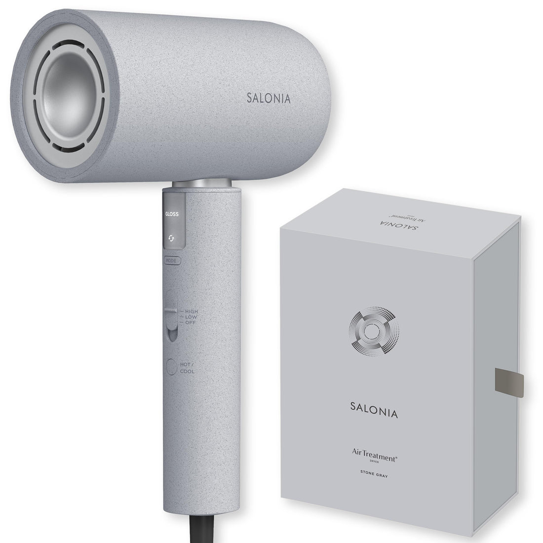SALONIA Air Treatment Hair Dryer, Stone Gray (Amazon Exclusive)
