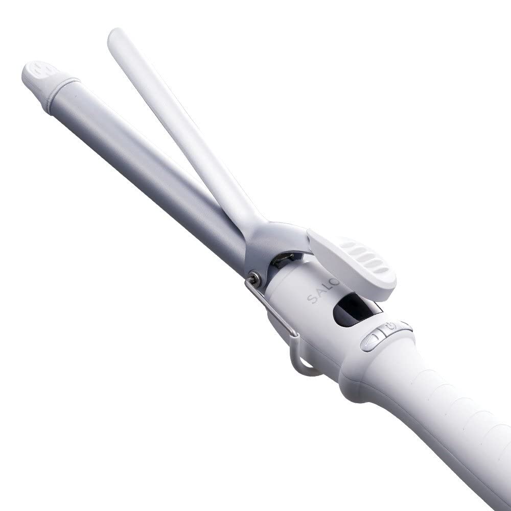 SALONIA Ceramic Curling Hair Iron, 19mm, White, Overseas-Compatible