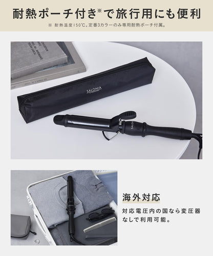 SALONIA Ceramic Curling Iron 19mm for Japanese Hair Care