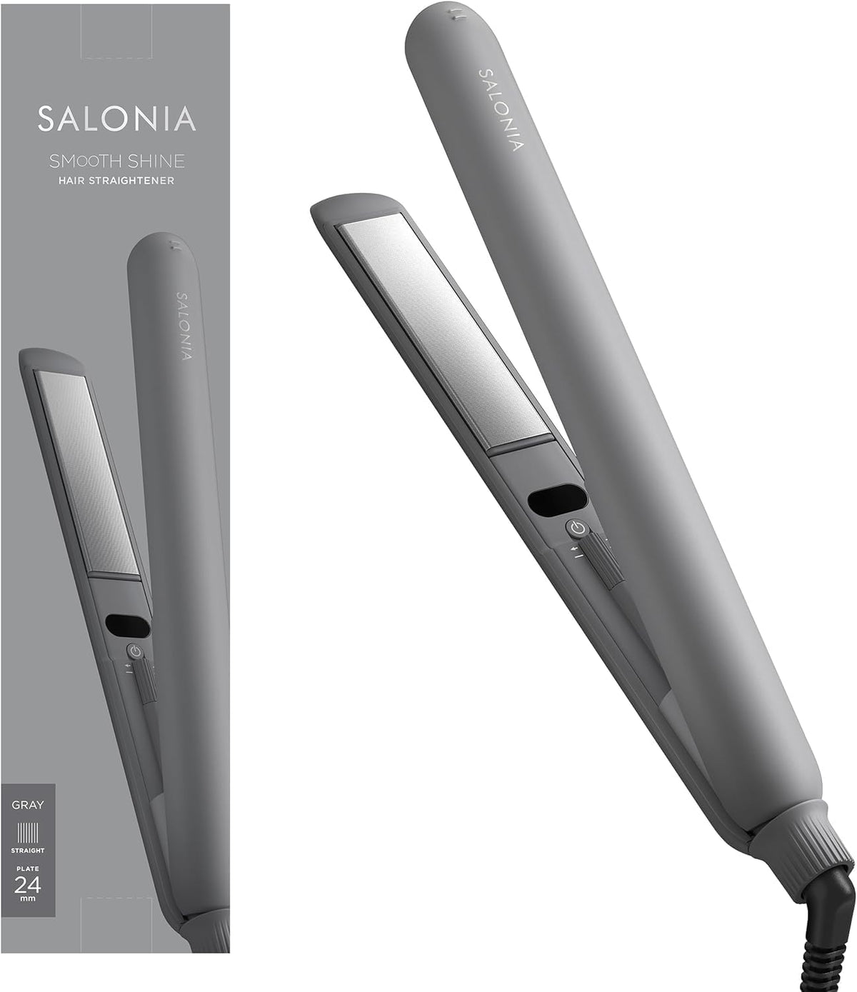 SALONIA Smooth Shine Straightening Iron 24mm for Japanese Hair Care