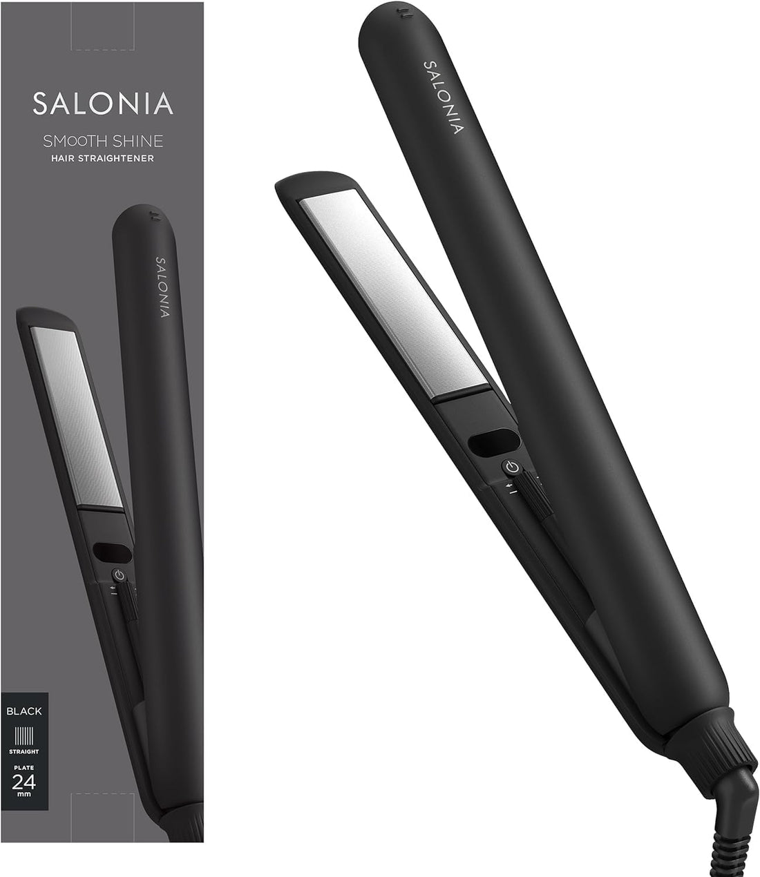 SALONIA Smooth Shine Straightening Iron 24mm for Japanese Hair Care