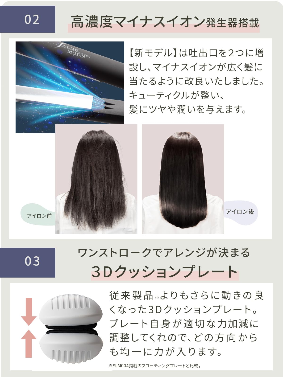 SALONMOON Hair Straightener 15mm with Dual Negative Ions