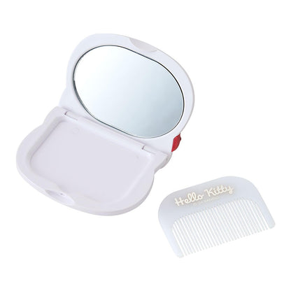 SANRIO Mirror &amp; Comb (Jewel Deco), Hello Kitty, Approx. 9.3 × 1.6 × 7.9 cm