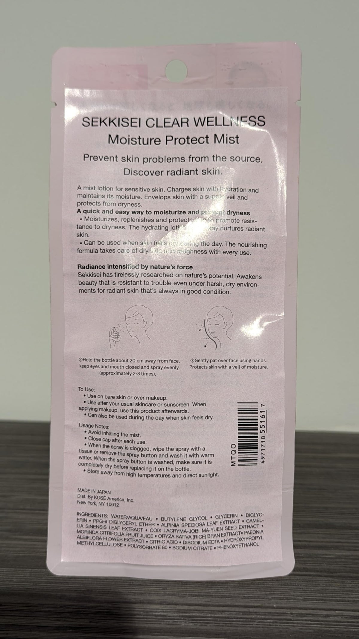Sekkisei Clear Wellness Mist 80mL for Gentle Hydration and Protection
