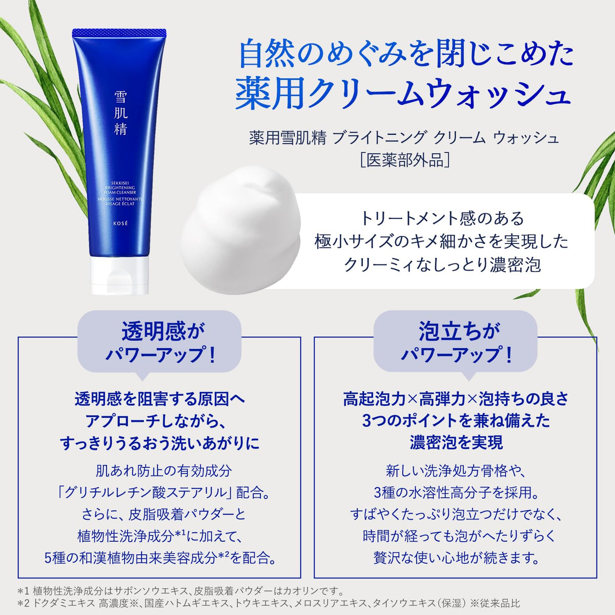 Sekkisei Brightening Cream Wash 20g Gentle Cleansing Foam