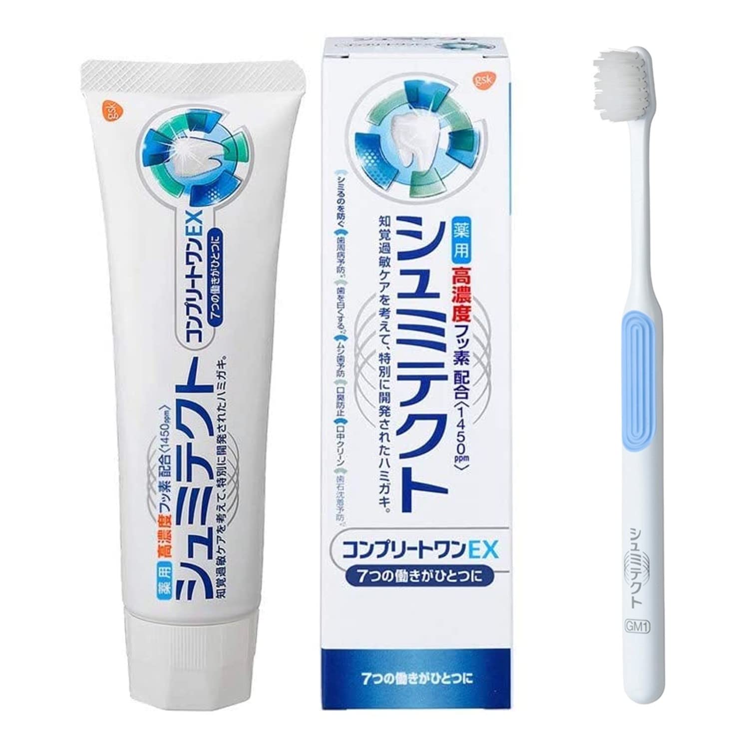 Sensodyne Complete One EX [Quasi-drug] Toothpaste for Sensitive Teeth Care with High Concentration Fluoride <1450ppm> + Includes Toothbrush