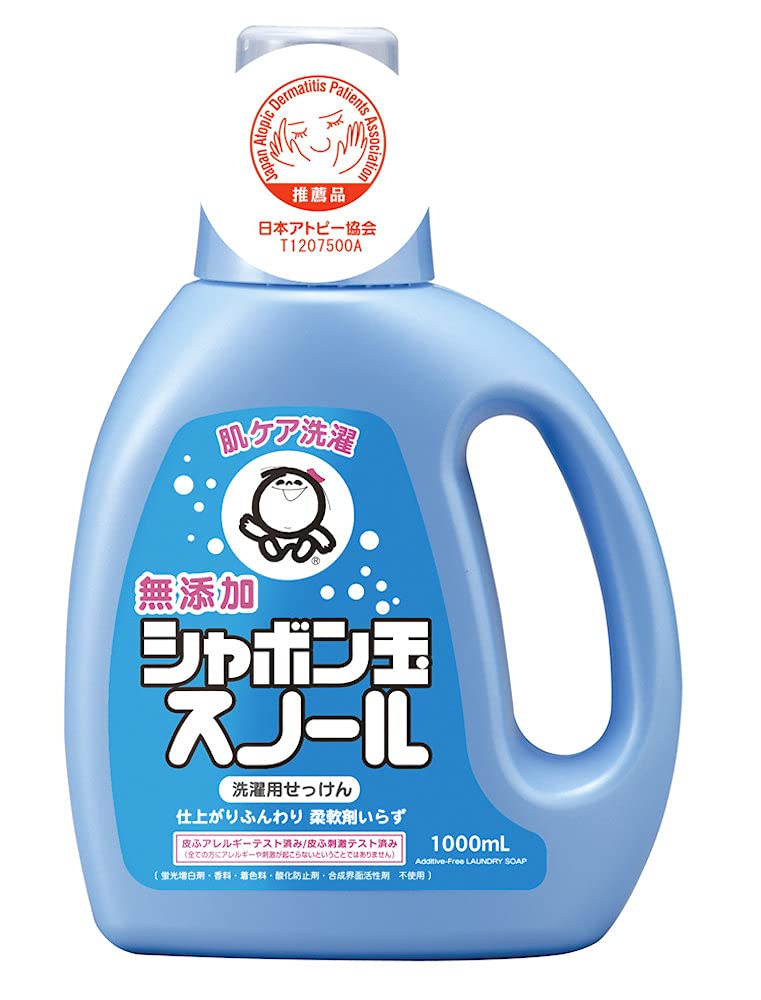 Shabondama Soap Snowle Body 1000mL Additive-Free Soap Laundry Liquid Soap Recommended by the Japan Atopic Association No Fabric Softener Needed