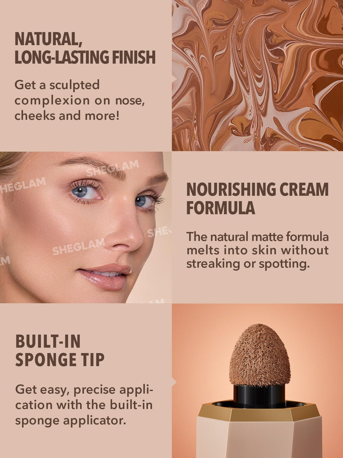 SHEGLAM Liquid Bronzer Waterproof Contour for Sculpting and Definition