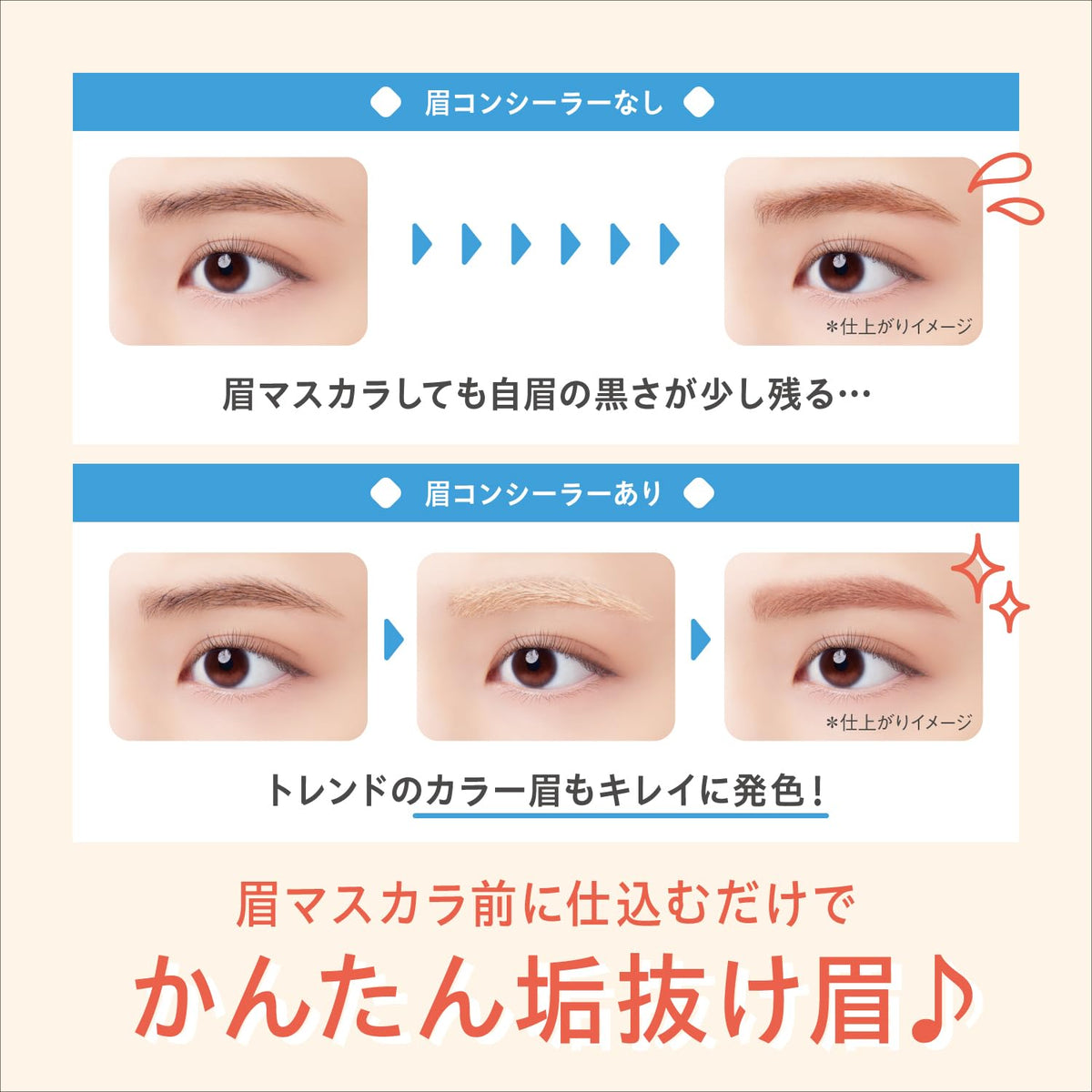 Shikurettosaron Eyebrow Concealer 2.3g for Natural-Looking Brows
