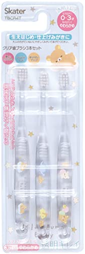 Skater Toothbrush for Infants 0-3 Years Soft Clear 3-Pack Rilakkuma Baby TBCR4T-A