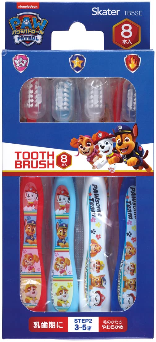 Skater Toothbrush for Preschoolers Soft 8 Pieces Paw Patrol Design