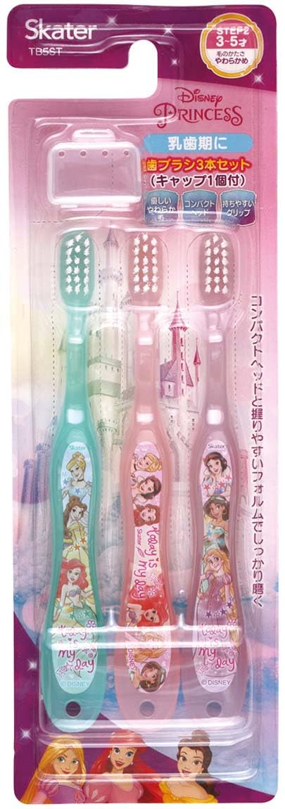 Skater Toothbrush for Preschoolers 14cm Disney Princess 3 Pieces