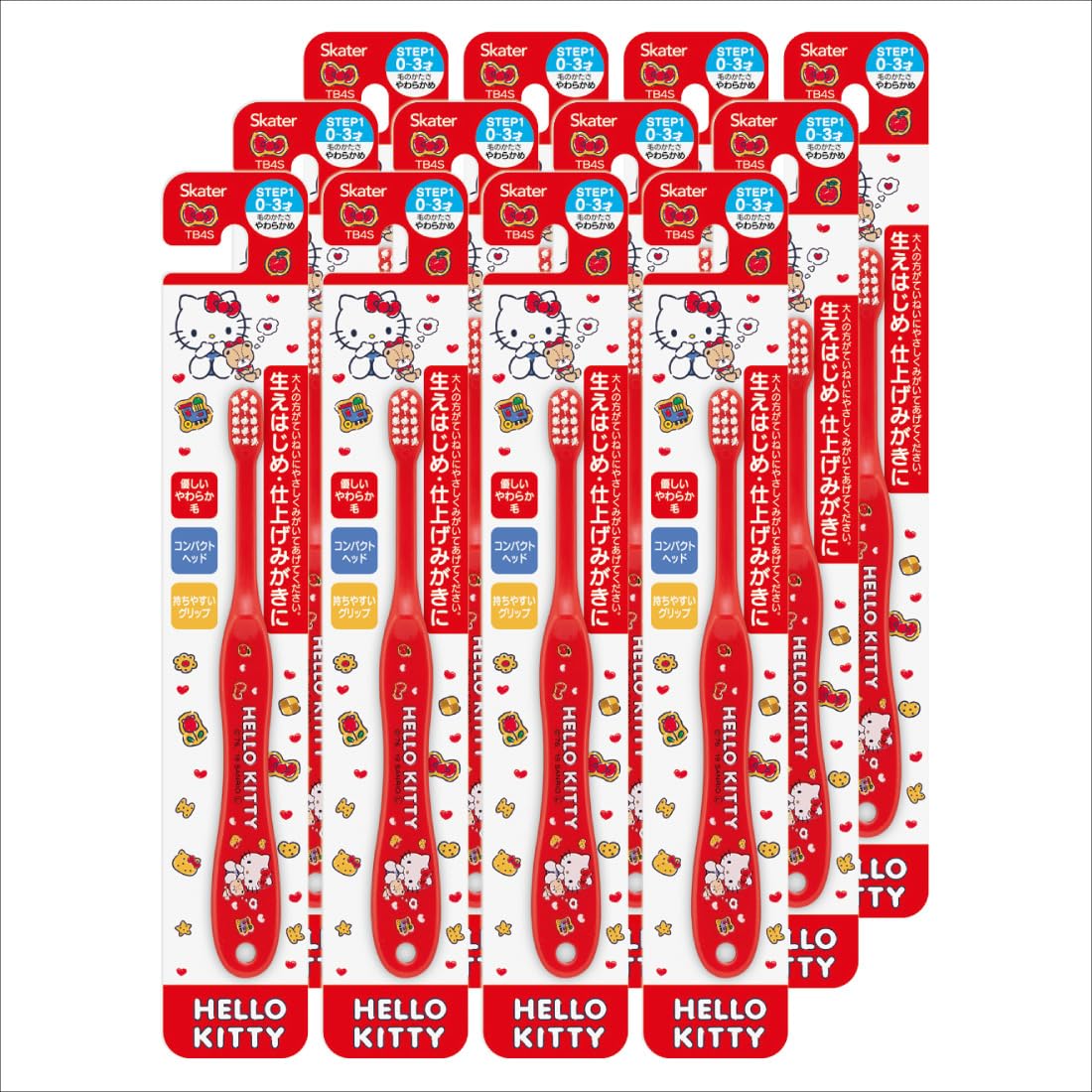 Skater Infant Toothbrush Set 12-Piece Soft Bristles for Ages 0-3