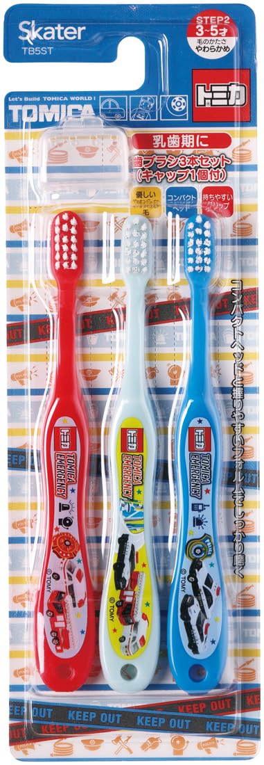 Skater Toothbrush for Preschoolers Soft 14cm 3-Pack