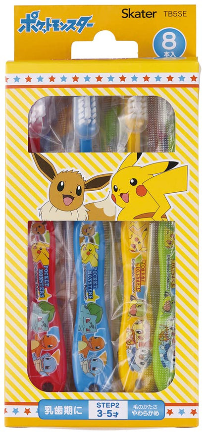 Skater Toothbrush for Preschoolers 3-5 Years Soft 8 Pieces 14cm Pokémon TB5SE-A