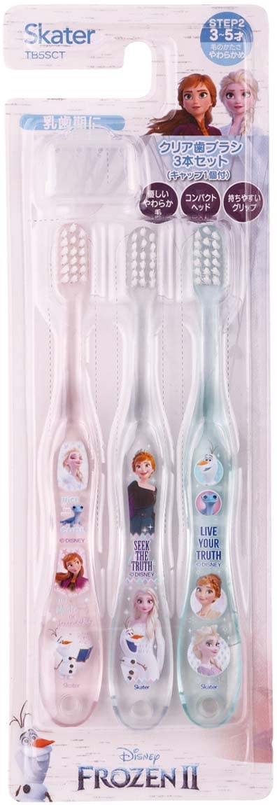 Skater Brosse à dents pour enfants, souple, set de 3, La Reine des Neiges 2