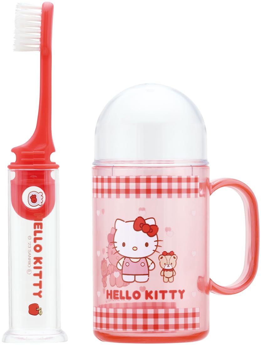 Skater Portable Toothbrush Travel Set Kids Toothbrush Case Hello Kitty Friends Sanrio Girls Outing Elementary School Kindergarten Nursery Travel TRKS1-A