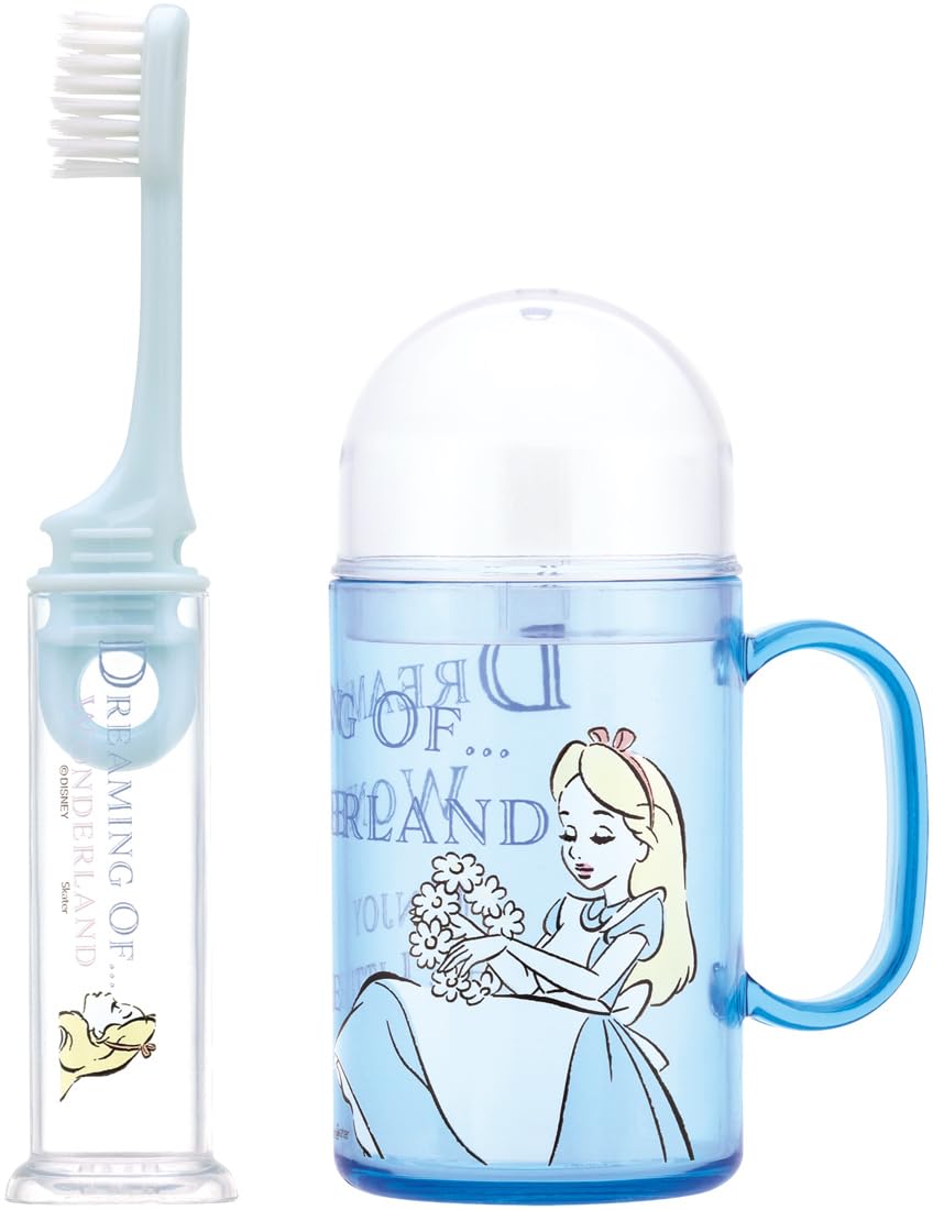 Skater Portable Toothbrush Travel Set for Kids Toothbrush Case Disney Alice Girls Outing Elementary School Kindergarten Nursery Travel TRKS1-A