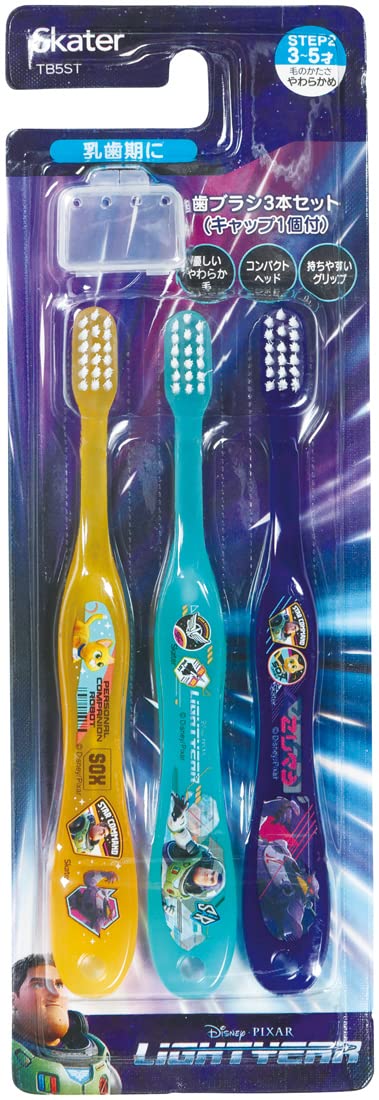 Skater Toothbrush for Preschoolers 3-5 Years Soft 3 Pieces Buzz Lightyear 14cm TB5ST-A