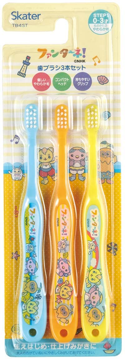 Skater Toothbrush for Infants 0-3 Years Soft 3 Pieces Fantane! 15cm TB4ST-A