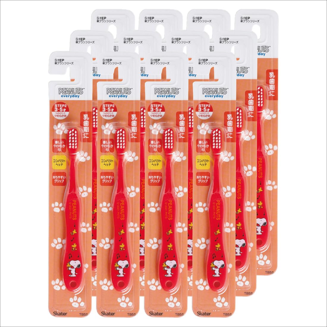 [Amazon.co.jp Exclusive] Skater Toothbrush 12-Piece Set for Preschoolers 3-5 Years Soft Snoopy 14cm TB5S-A