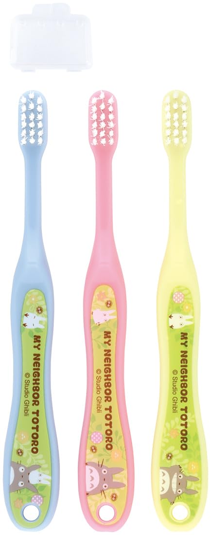 Brosse à dents Skater pour enfants de 3 à 5 ans, souple, lot de 3, Mon Voisin Totoro, Studio Ghibli, 14 cm, TB5ST-A