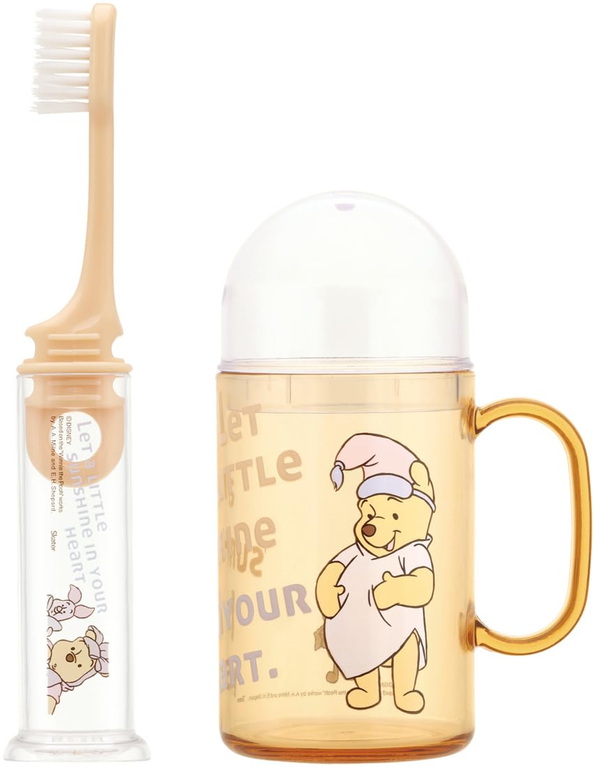Skater Portable Toothbrush Travel Set for Kids with Cup Case