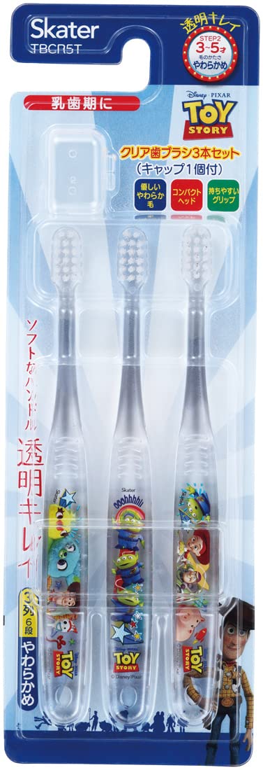 Skater Toothbrush for Preschoolers 3-5 Years Soft Clear 3 Pieces Disney Toy Story 23 TBCR5T-A