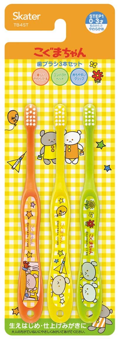 Skater Infant Toothbrush Soft 3-Pack for Ages 0-3 Years