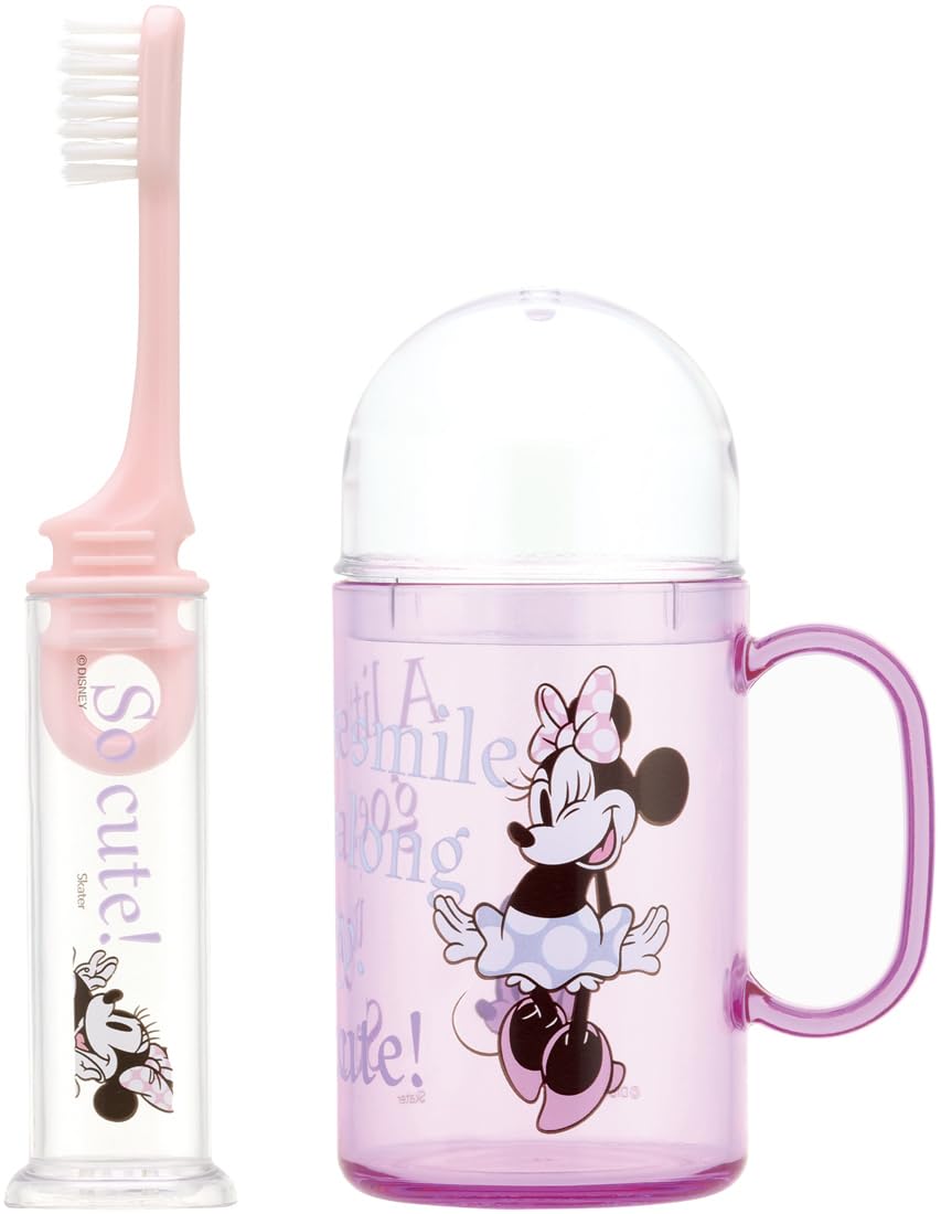 Skater Portable Toothbrush Travel Set for Kids with Minnie Mouse Design