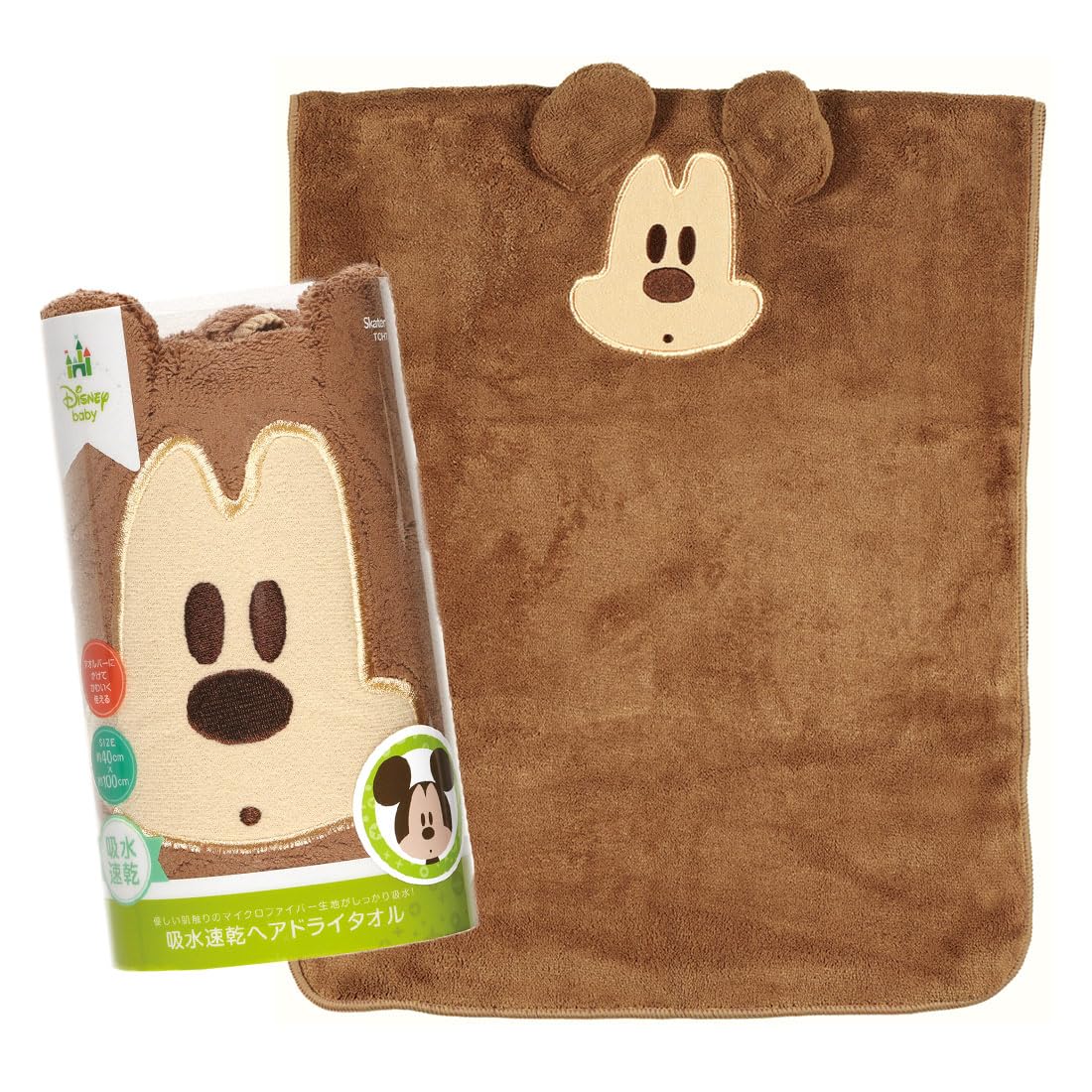 Skater Absorbent Quick-Dry Hair Drying Towel Disney Mickey Mouse 40×100cm TOH1-A