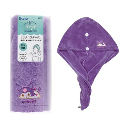 Skater Quick-Drying Absorbent Sauna Turban Hair Turban Hair Drying Towel Kuromi Funyumaru Sanrio BSTB1-A
