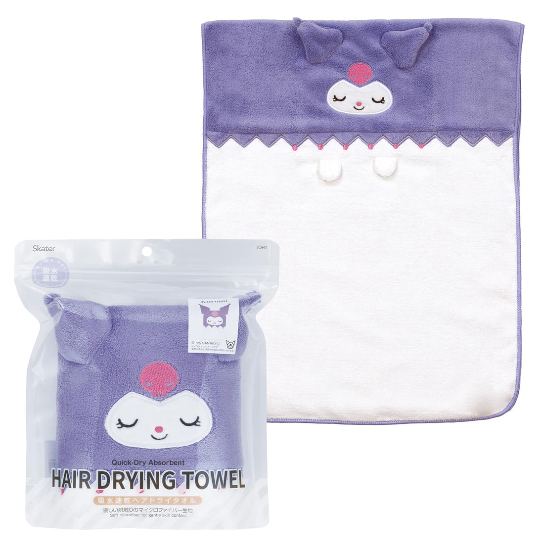 Skater Hair Drying Towel 40x100cm Sanrio Kuromi Nemu Nemu