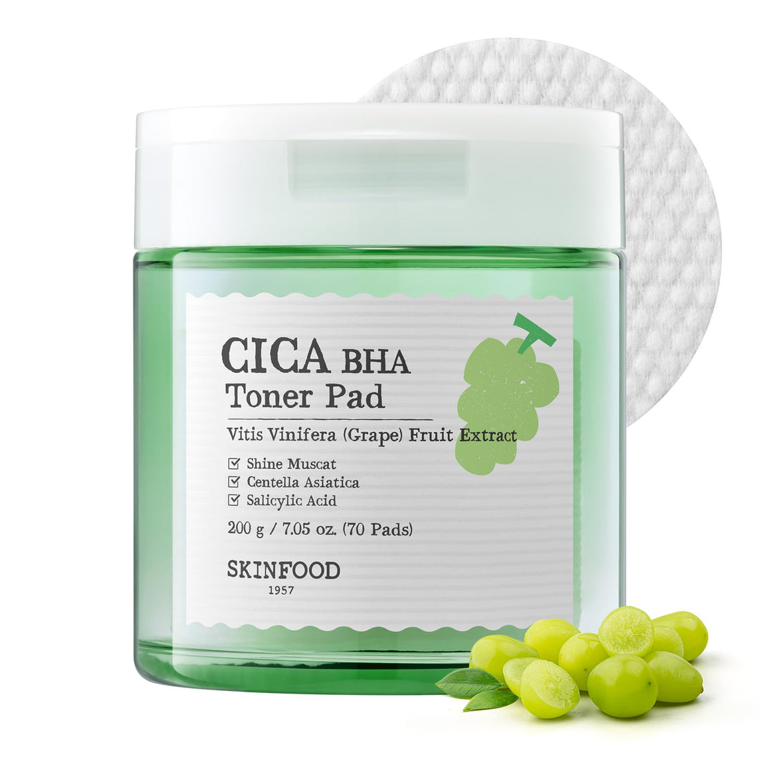 SKINFOOD Shine Muscat CICA BHA Toner Pads 250g