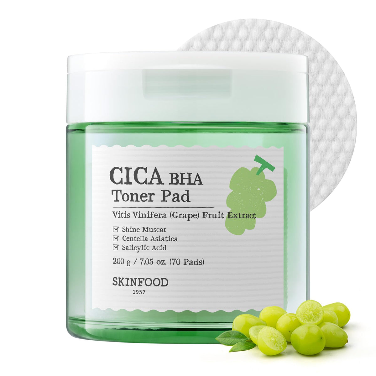 SKINFOOD Shine Muscat CICA BHA Toner Pads 250g