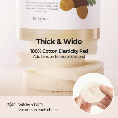 SKINFOOD 1957 Toner Pads with Acorn Peptides 250g for Japanese Skincare