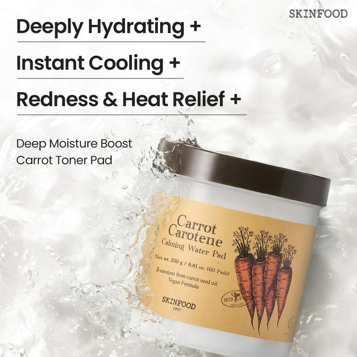 SKINFOOD Carrot Toner Pads 250g for Japanese Skincare
