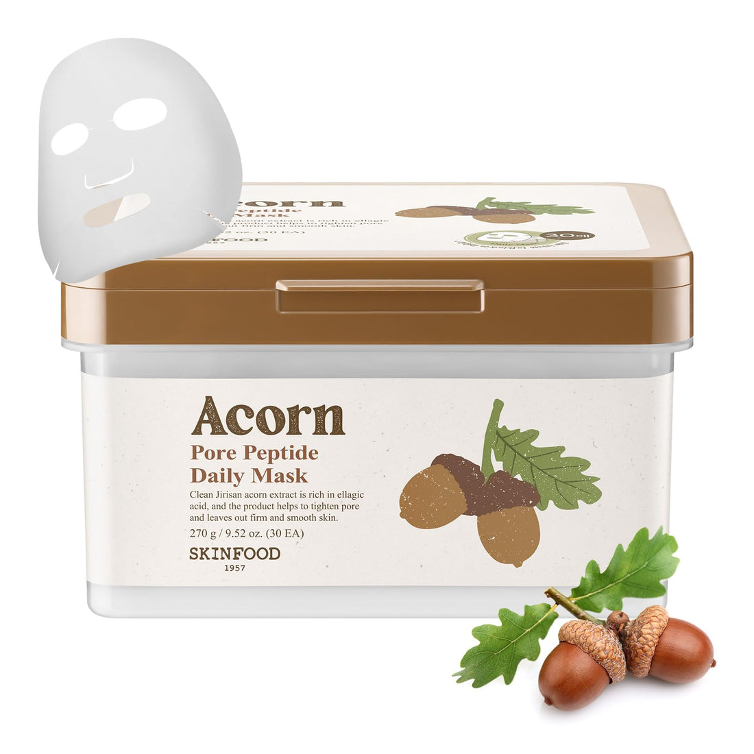 SKINFOOD 1957 Daily Mask Pack with Acorn Peptide for Skin Care